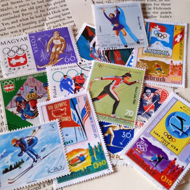 冬季オリンピックの使用済み切手 約100枚セット - 雑貨屋いろは