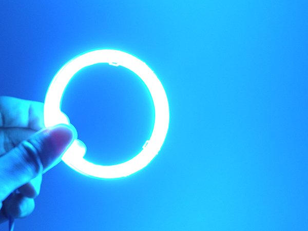 最新高輝度 COBイカリング 60Φ～110Φサイズ選択 淡青色 アイスブルー 1本 【2334-iceblue-S】 Mファクトリー  明かり屋（あかりや）LEDショップ