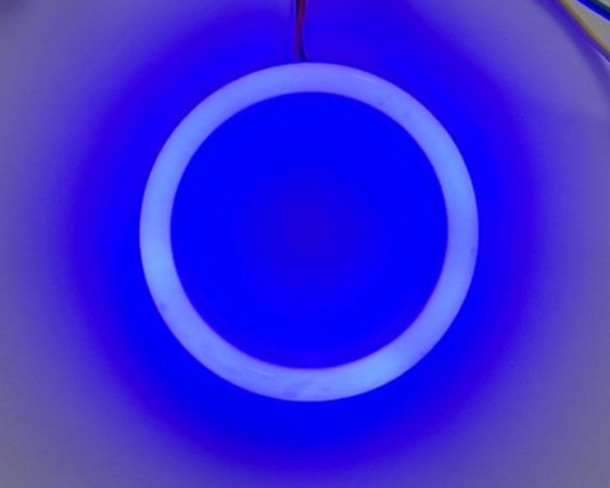 面発光 COBイカリング 乳白カバー付 カラー：ブルー 60・70・80・90・95・100・110・120Φ ８サイズ選択 2本セット  12V・24V対応 【3433-blue】 - Mファクトリー 明かり屋（あかりや）LEDショップ
