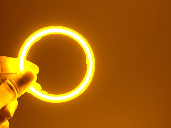 最新高輝度 COBイカリング 60Φ～110Φサイズ選択 黄色 アンバー 2本セット【2334-yellow】 - Mファクトリー 明かり屋（あかりや ）LEDショップ