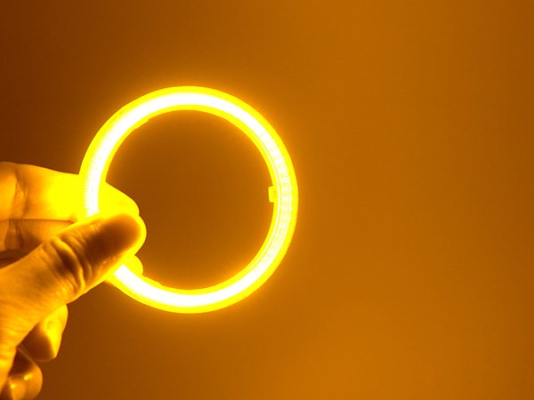 最新高輝度 COBイカリング 60Φ～110Φサイズ選択 黄色 アンバー 2本セット【2334-yellow】 - Mファクトリー  明かり屋（あかりや）LEDショップ
