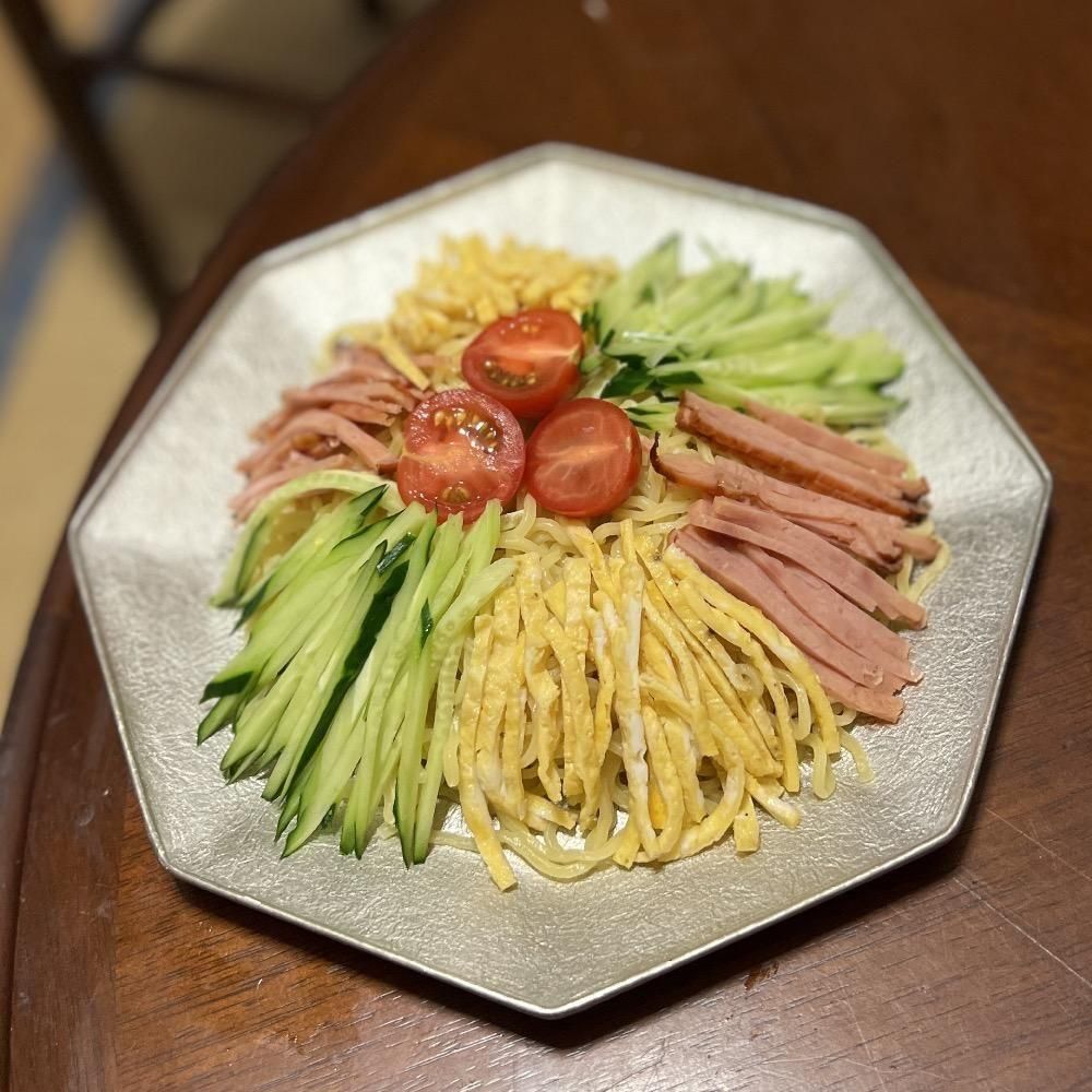 冷やし中華専用 錫の八角皿 銘”胡瓜は苦手 - ホームーセンターバリカンズ