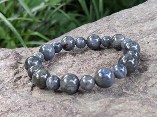 虹色の閃光～♪ マダガスカル産『ラブラドライト』 約12mm x10粒 ＆約