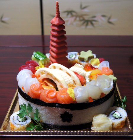 寿司ケーキ日本庭園