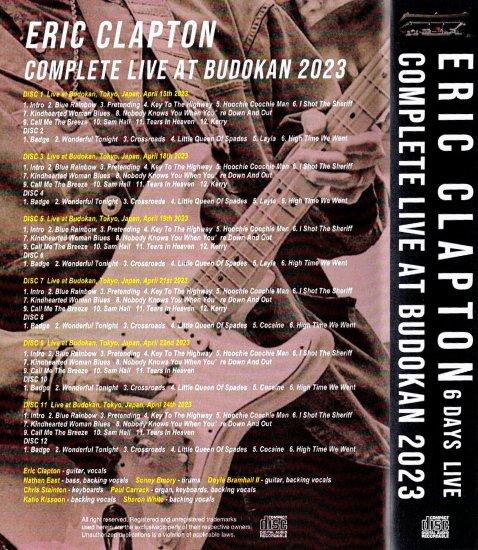 ERIC CLAPTON「COMPLETE LIVE AT BUDOKAN 2023」 - Blueyez records