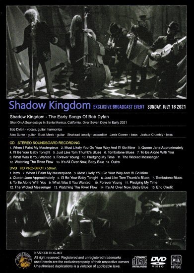 BOB DYLAN「Shadow Kingdom」初回限定Blu-ray付き - Blueyez records