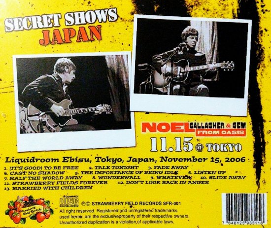 Noel Gallagher & GEM 「Unplugged In Tokyo」 - Blueyez records