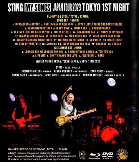 ミュージシャン STING JAPAN TOUR 23 MA-1 Sting / My Songs Japan Tour 2023 TOKYO 1st NIGHT 1DVD+1BR