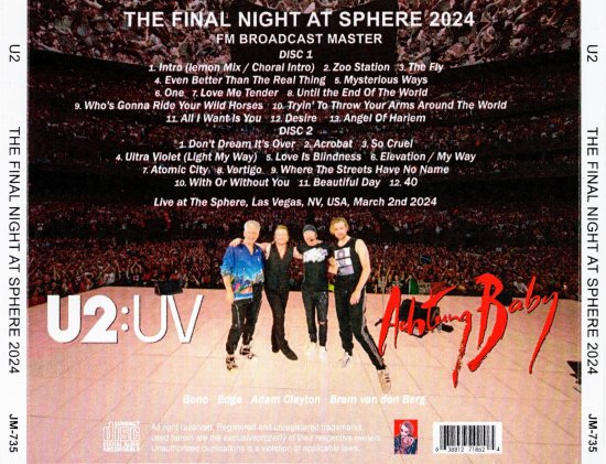 U2 「THE FINAL NIGHT AT SPHERE 2024」 - Blueyez records