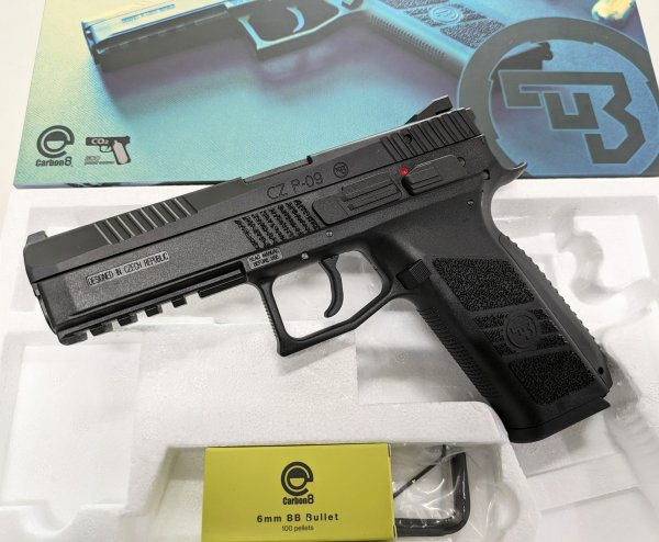 carbon8 CZ P09 黒 6mmBB・CO2ブローバック BK ガスガン カーボネイト カーボン CB05 | 公式CZ社オフィシャルライセンスモデル  - モデルガンショップ チトセ浜松