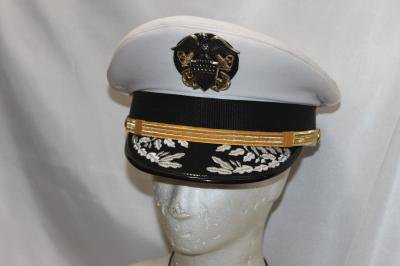 WWII WW2 米軍 海軍 将官 キャプテン 制帽 白 帽章付 アメリカ軍 