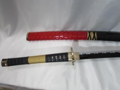 模造刀 日本刀 黒斬剣 印籠刻み鞘 NEU-092IN 三代鬼鉄タイプ 美術刀剣 