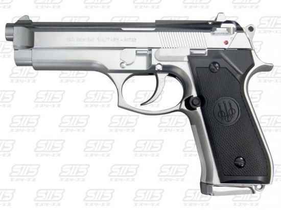 SⅡS M92F ステンレスシルバー ターゲット付 固定式ガスガン