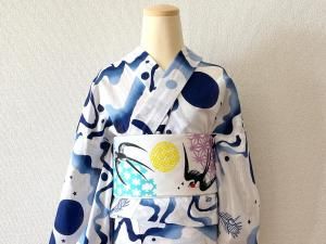ポワソンドール 麻の葉 紫 浴衣 ハセガワアヤ ばらいろ 絽縮緬 洗える着物 ポワソンドール 麻の葉 紫 浴衣 ハセガワアヤ ばらいろ 絽縮緬