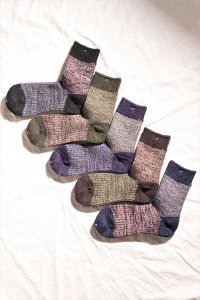 mauna kea ウール配色切替の靴下（5色展開） ユニセックス