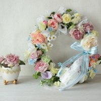 結婚式用ウェルカムリース｜プリザーブドフラワーと高級造花（アーティ 