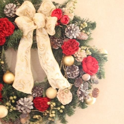 ホプシー心踊るクリスマスリース大きめ（完成品）