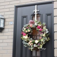 外用リース・屋外玄関ドア用に 高級造花リース
