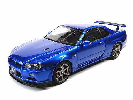 NISSAN SKYLINE R34 GT-R V-Spec II BaysideBlue 1/18Autoart 77408 G