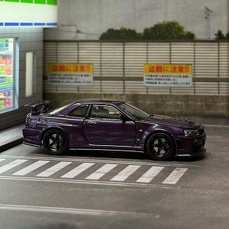 Nismo R34 GT-R Z-tune Midnight Purple / Engine フル開閉 1/64PGM 