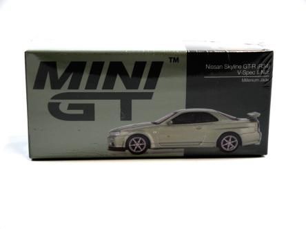 NISSAN R34 SKYLINE GT-R V-SpecII Nur Millenium Jade 1/64MINIGT