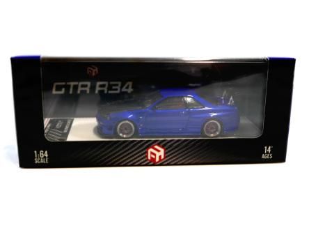 R34 GT-R Z-TUNE Carbon Hood Bayside Blue 1/64 J-3997 - Gallery