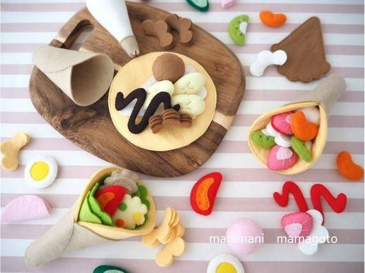 フェルトままごと 型紙 フェルトクレープ 手作りおもちゃ