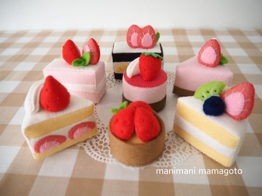 型紙 フェルトケーキ ケーキ 手作りケーキ 手芸 おままごと ままごとおもちゃ