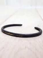 amp japanBlack Brass Bangle With Diamond