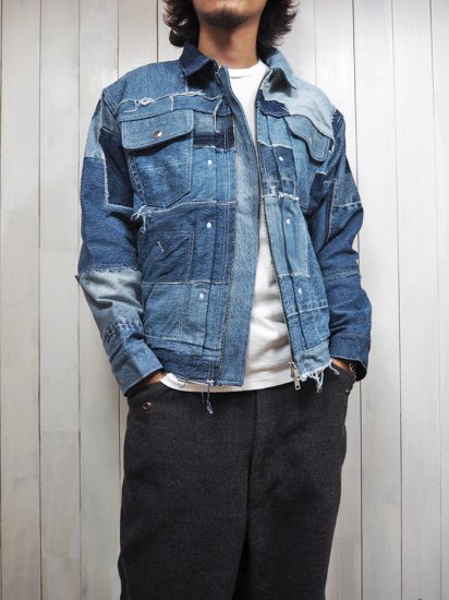 SEVESKIG UPCYCLE DENIM JACKET L セヴシグ-