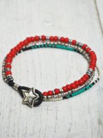 ☆予約商品【amp japan】Hybrid Star Concho Layered Bracelet(RED)