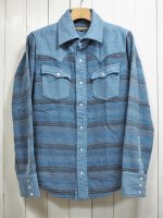 <img class='new_mark_img1' src='https://img.shop-pro.jp/img/new/icons14.gif' style='border:none;display:inline;margin:0px;padding:0px;width:auto;' />【AYUITE】NEP BORDER WESTERN SHIRT(BLUE)