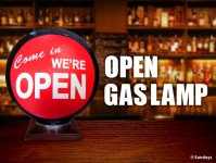 WE'RE OPEN　ガスランプ　GASLAMP　オープン