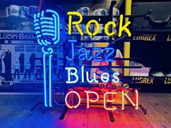 ROCK JAZZ BLUES OPEN ネオンサイン 通販商品ページ