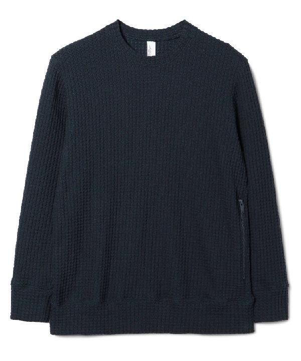 Sea green（シーグリーン） BIG WAFFLE PULLOVER BLACK 送料無料