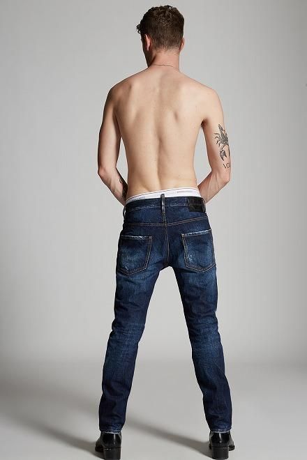 DSQUARED2(ディースクエアード）Icon Dark Semplice Wash Skater Jean　ICONロゴデニムパンツ 送料無料