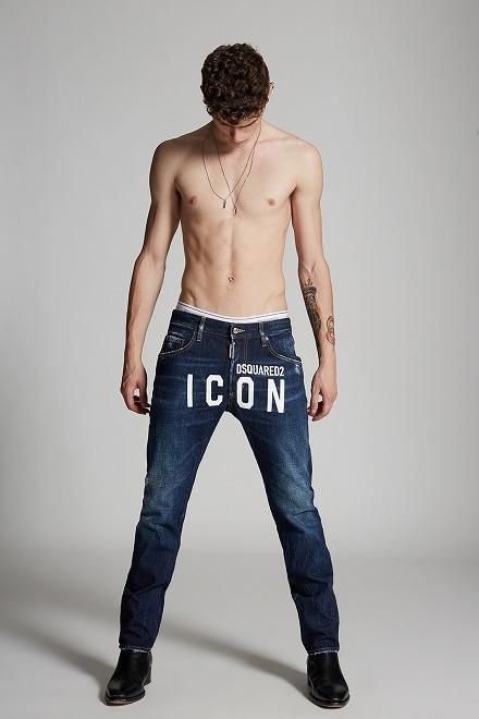 DSQUARED2(ディースクエアード）Icon Dark Semplice Wash Skater Jean　ICONロゴデニムパンツ 送料無料