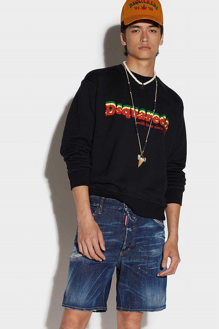 DSQUARED2(ディースクエアード）DARK BOB WASH MARINE SHORTS 送料無料