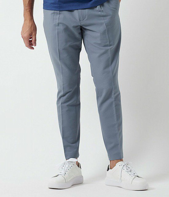 junhashimoto（ジュンハシモト）SEERSUCKER EASY TUCK PANTS BLUE GREY 送料無料