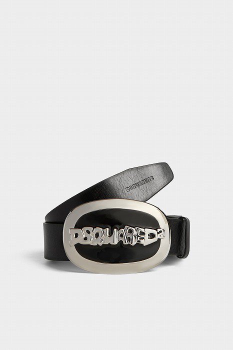 DSQUARED2(ディースクエアード）DSQUARED2 PLAQUE BELT BLACK 送料無料