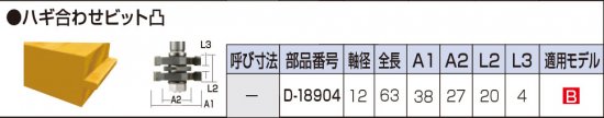 マキタ ハギ合わせビット凸１２Ｘ３８ D-18904 安心のメーカー正規販売