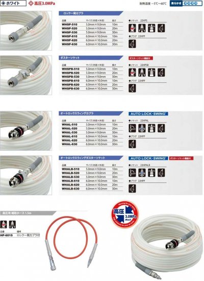 フジマック マッハ高圧スムージーホース 5x20m WHSP-520 ロック一発