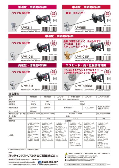 京セラ パワーミキサー(かくはん機) APM1511 安心のメーカー正規販売店