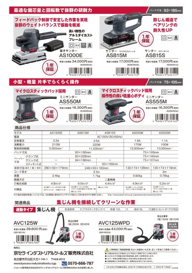 京セラ サンダー AS550M 安心のメーカー正規販売店『プロツール