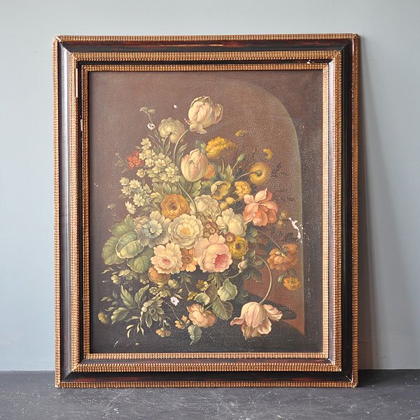フランス アンティーク 薔薇 絵画 油絵 公式メーカー １８００年代