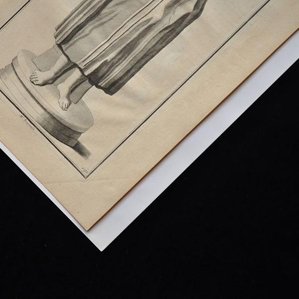 額装品　西洋版画　18世紀　古典楽器「Monocordoと奏者」タトウ箱　美品 額装品 西洋版画 18世紀 古典楽器「Monocordoと奏者」タトウ箱