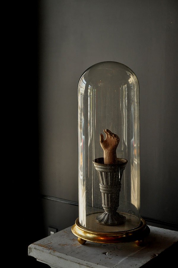 アンティーク ガラスドーム・4 H59cm/フランスアンティーク雑貨 