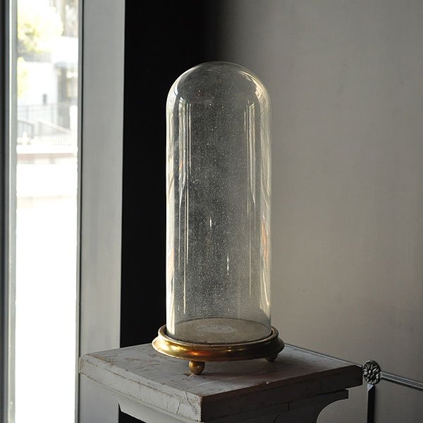 アンティーク ガラスドーム・4 H59cm/フランスアンティーク雑貨 