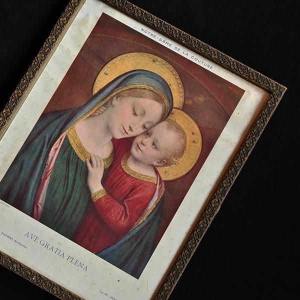 聖母子の絵・5/フランスアンティーク家具 カメレオンの標本