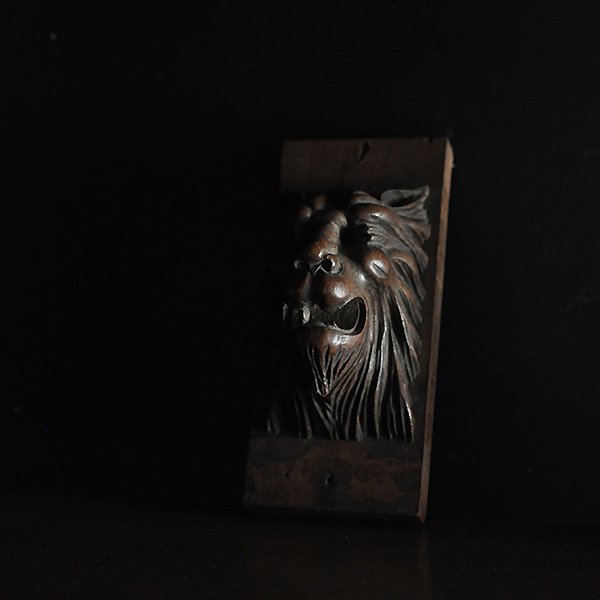 木彫りのライオン・5/フランスアンティーク雑貨 オブジェ ライオン アンティークインテリア 神戸【Sibora】